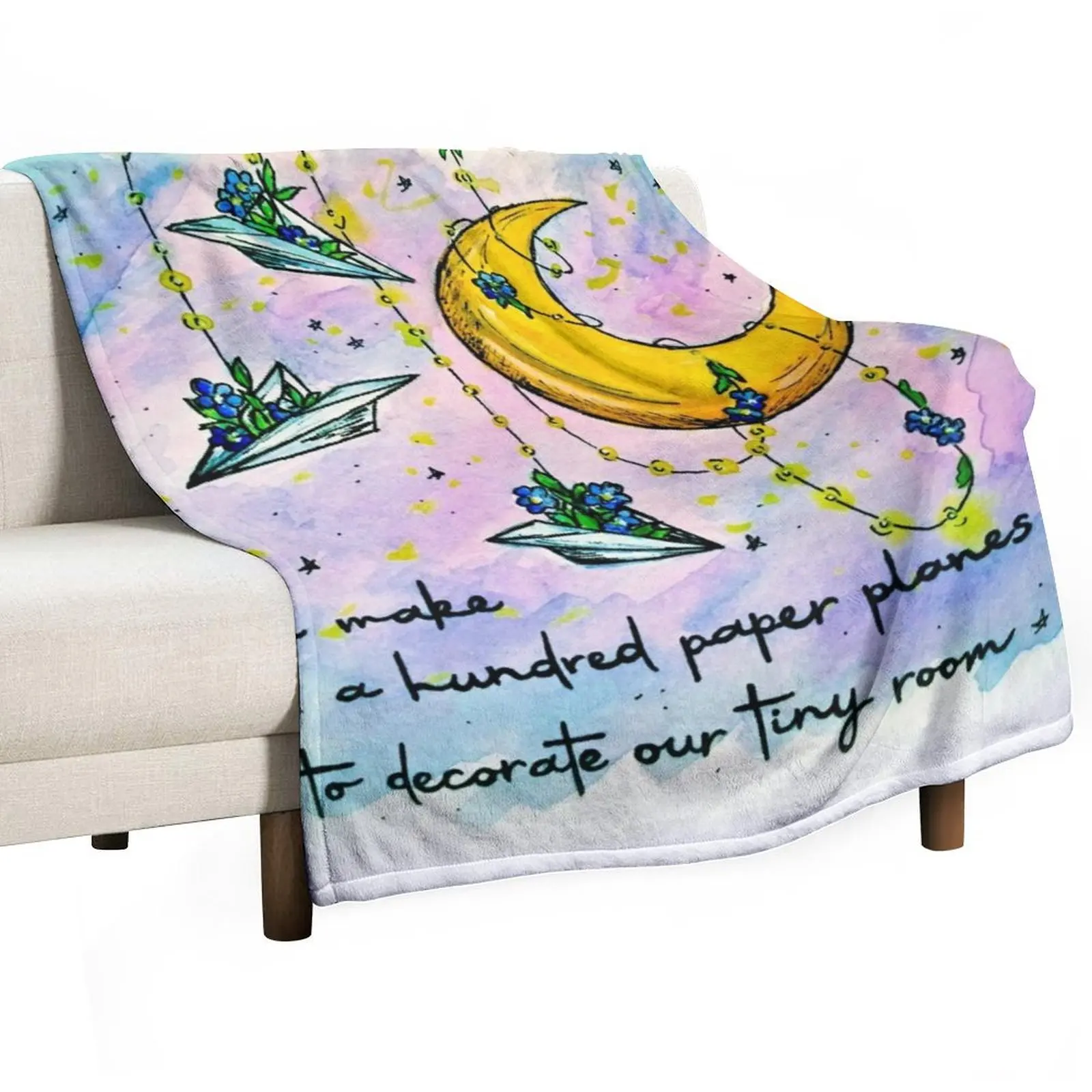 Little Miss Why So Paper Planes & Forget-Me-Nots مستوحاة من بطانية رمي الشيطان المذهلة بطانيات فردية فضفاضة