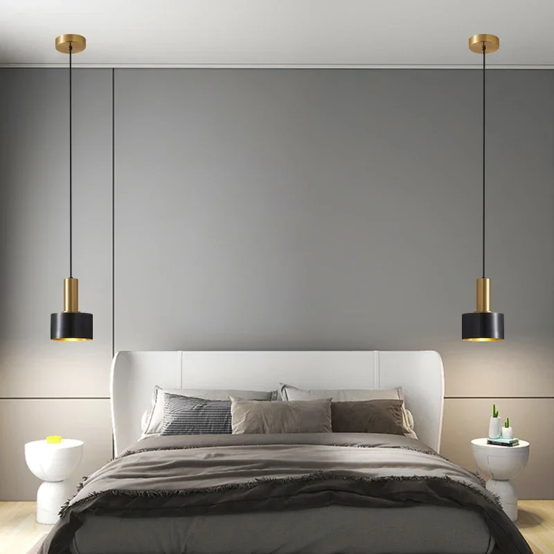 Nordic All-copper Luxury Restaurant Table Lamp Single-ended Simple Modern Single Long-line Minimalist Net Red Bedside Chandelier