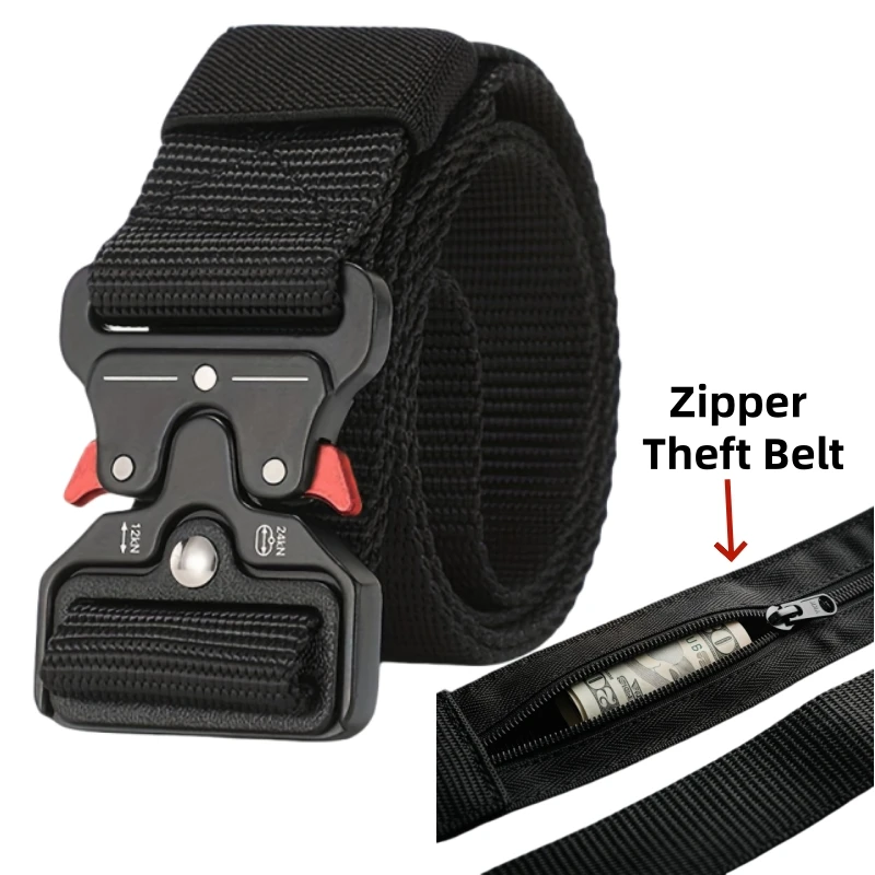 1Pc Travel Cash Anti Theft Belt Waist Bag Men Portable Hidden Money Strap Belt Wallet Waist Pack Men Hiding Belt  Sports Belt