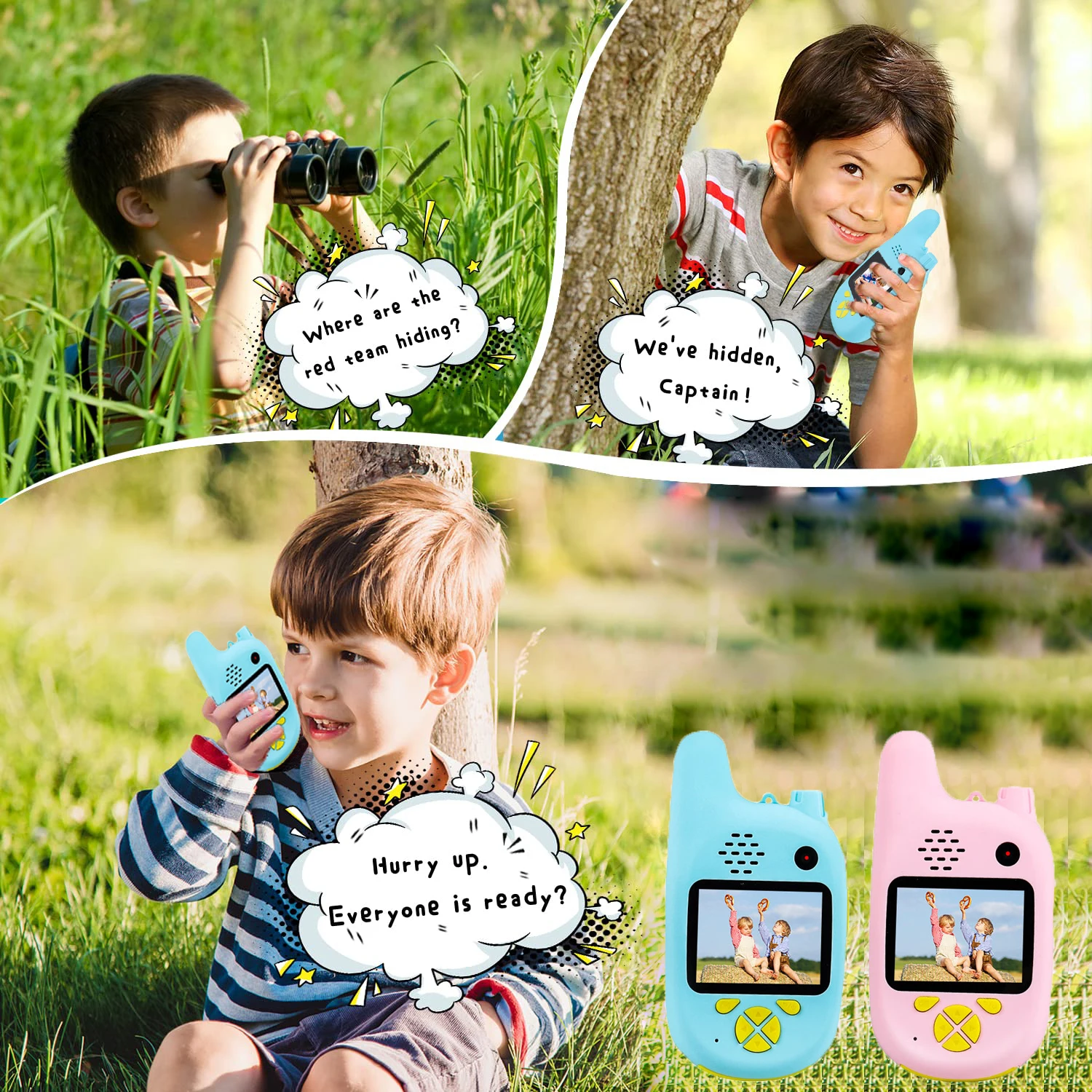 Kids walkie takie Camera For Girls & Boys Age 3-9 Toddler Toys HD Children Digital Action Camera 2 Inch Screen