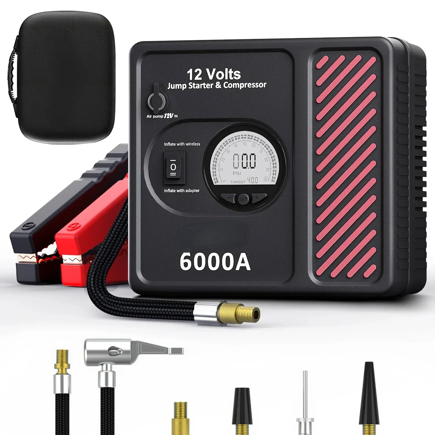 Hot sales JF.EGWO factory direct power bank jump starter car 12V mini battery jump starter set 6000A as car repair tool