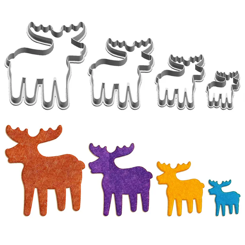 

Four Specifications Cartoon Animal David Deer,Elk,Plastic Molds,Cake Pastry Fondant Decorate Tools,Cookie Cutters