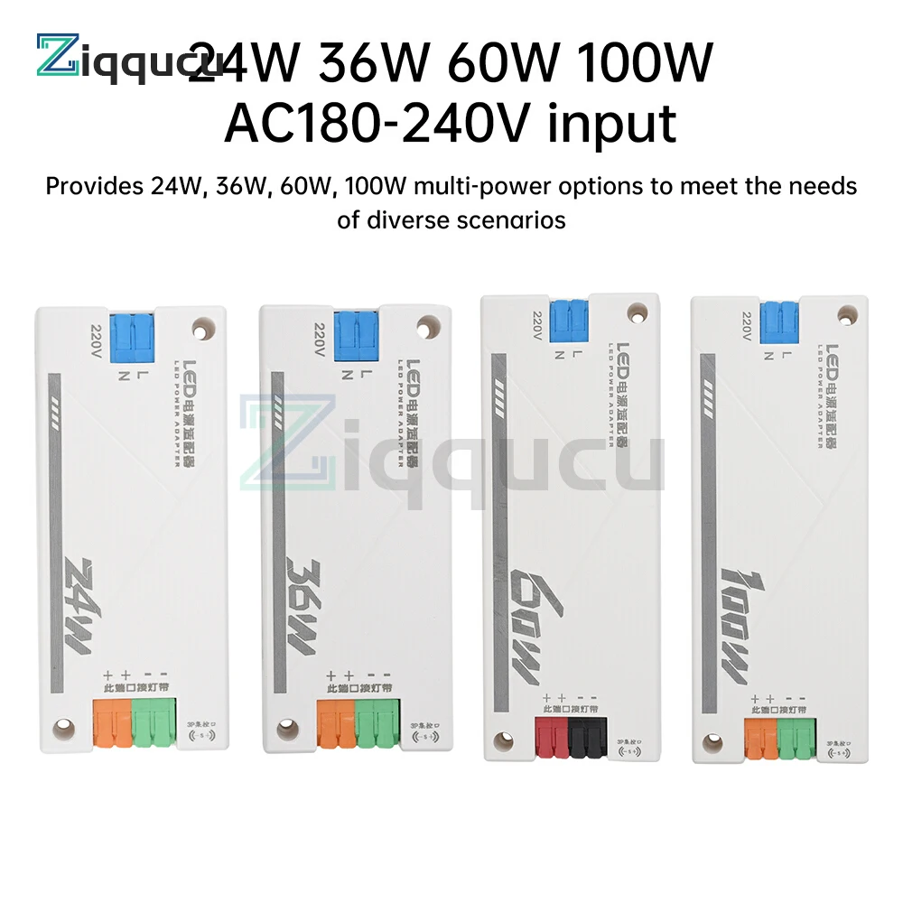 24V LED Driver Power Supply Constant Voltage Switching Power Supply Smart Cabinet Light Strip Lighting 24W 36W 60W 100W