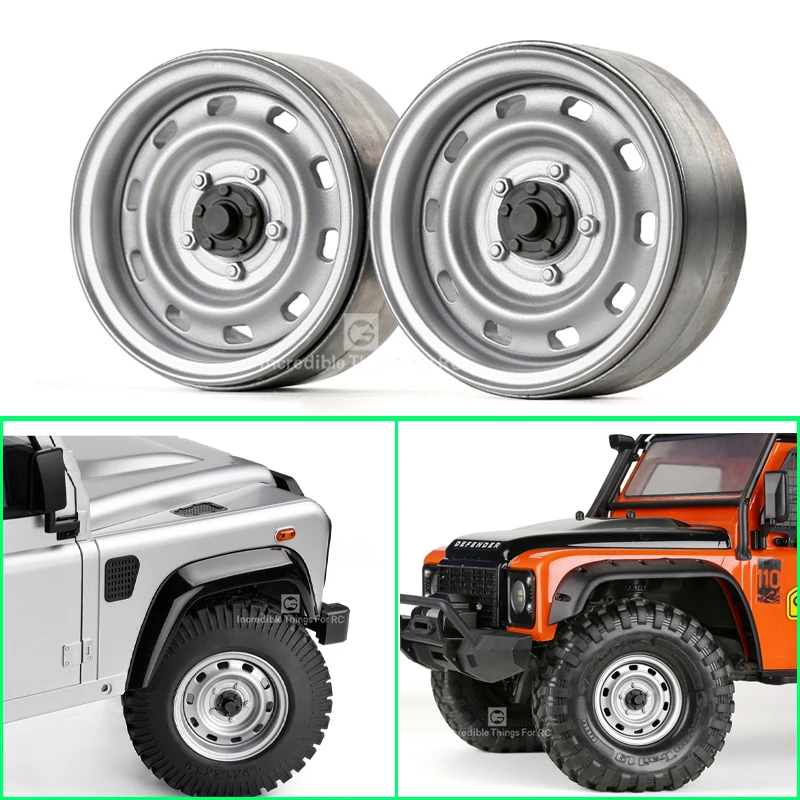 Symulacja 1.9 Metal Beadlock Wheels Silver 12mm Hex Hub dla 1/10 RC Crawler Car Traxxas TRX4 Defender TRX6 AXIAL SCX10 RC4WD