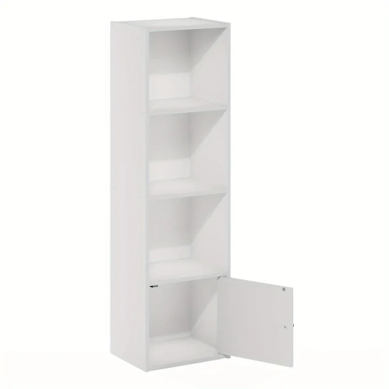 

1-Door Storage Cabinet Bookcase - Combined CD & DVD Rack with Modern Space-Saving Design, Home Organizer and Shelving Unit for