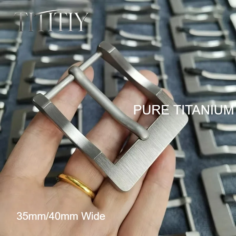 New 35mm/40mm Pure Titanium Pin Belt Buckle / Single Prong Buckle | Rustproof Hypoallergenic Men Canvas Leather Belt Accessory