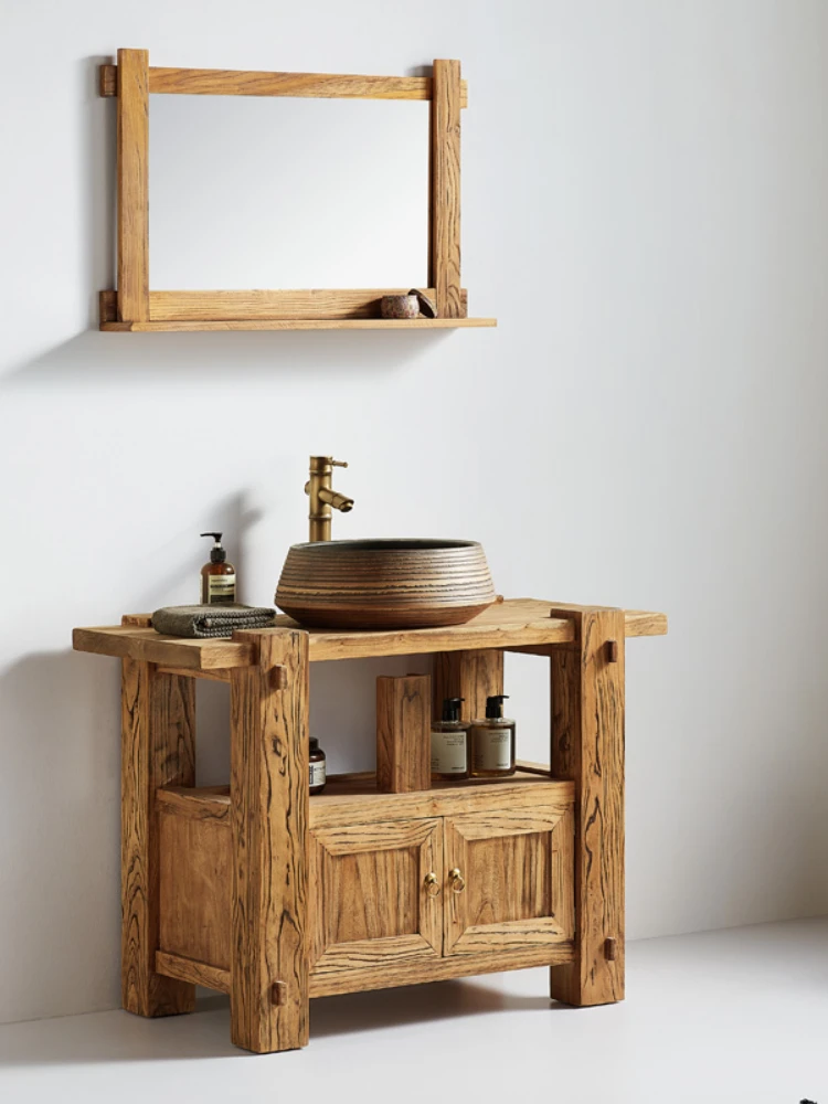 Classical rural wash basin cabinet