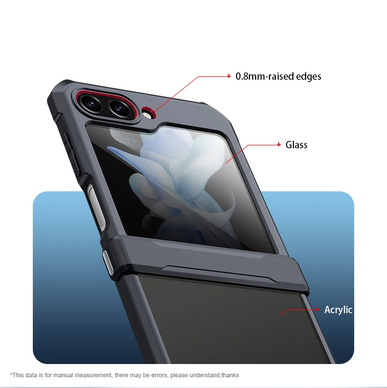Xundd für Samsung Galaxy Z Flip 7 5 Z Flip 6 7 5G Hülle Airbag stoßfestes Acryl+TPU+Glas Rückseite für Flip5 Zdaa 5 7 Diego Premiere – Detail 7
