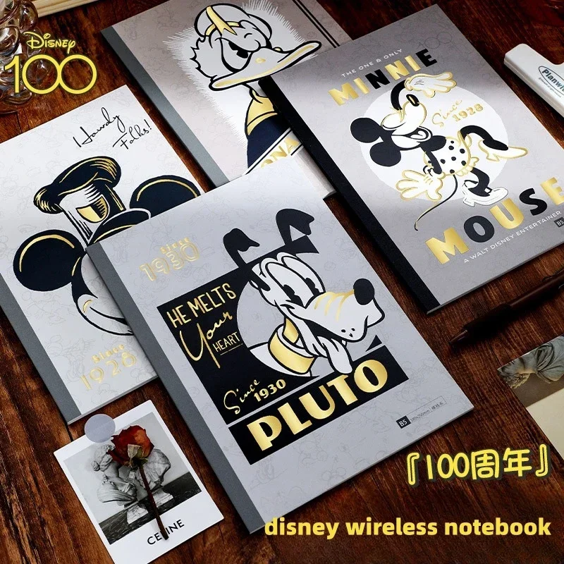 Disney Mickey and Minnie Cartoon A5 Hardcover Notebook with 80 Blank Inner Pages Student Cute Study Diary Stationery Supplies