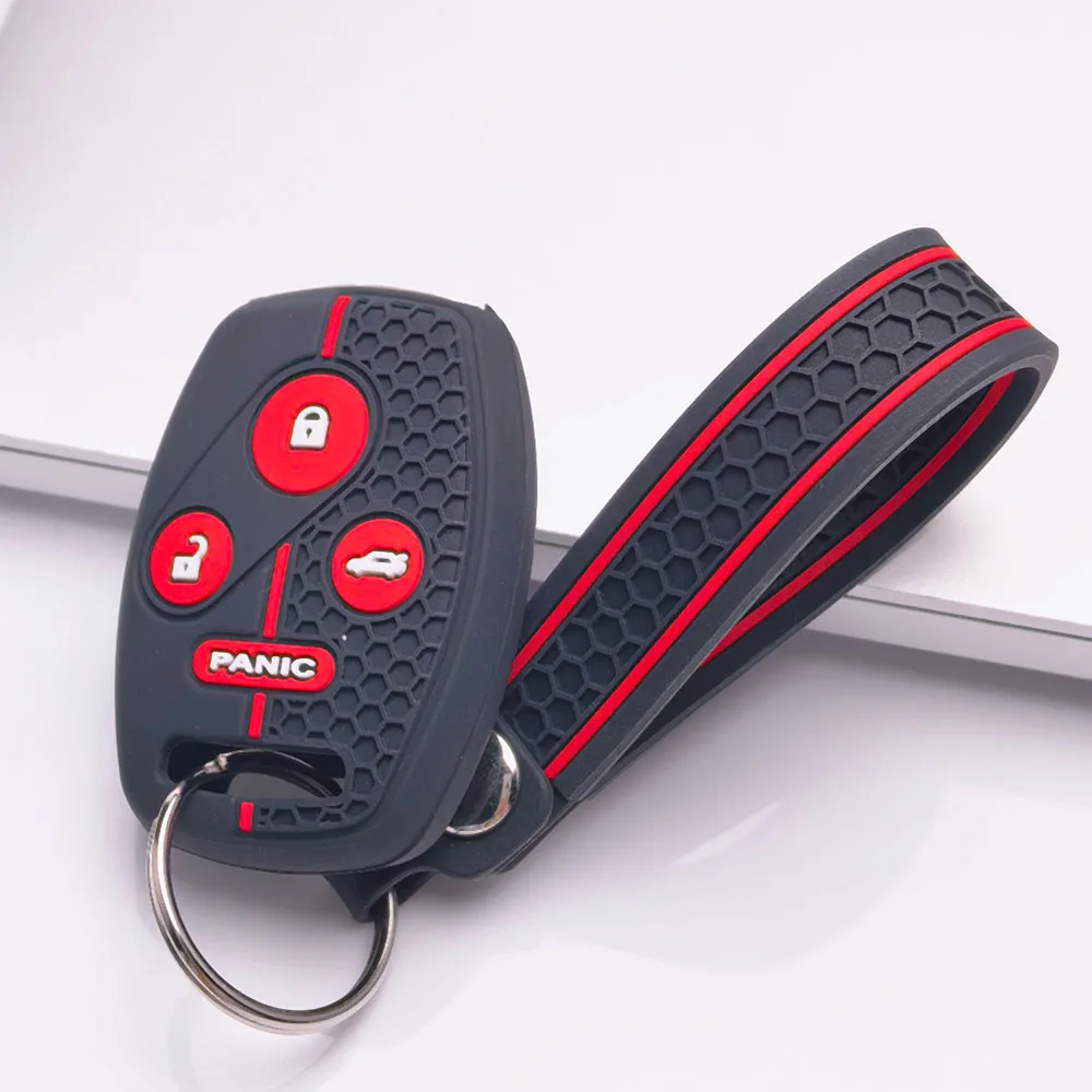 4 Button Silicone Remote Key Cover Fit Honda Civic Accord Pilot Odyssey Insight Stream 2004 Car Key Protector Case