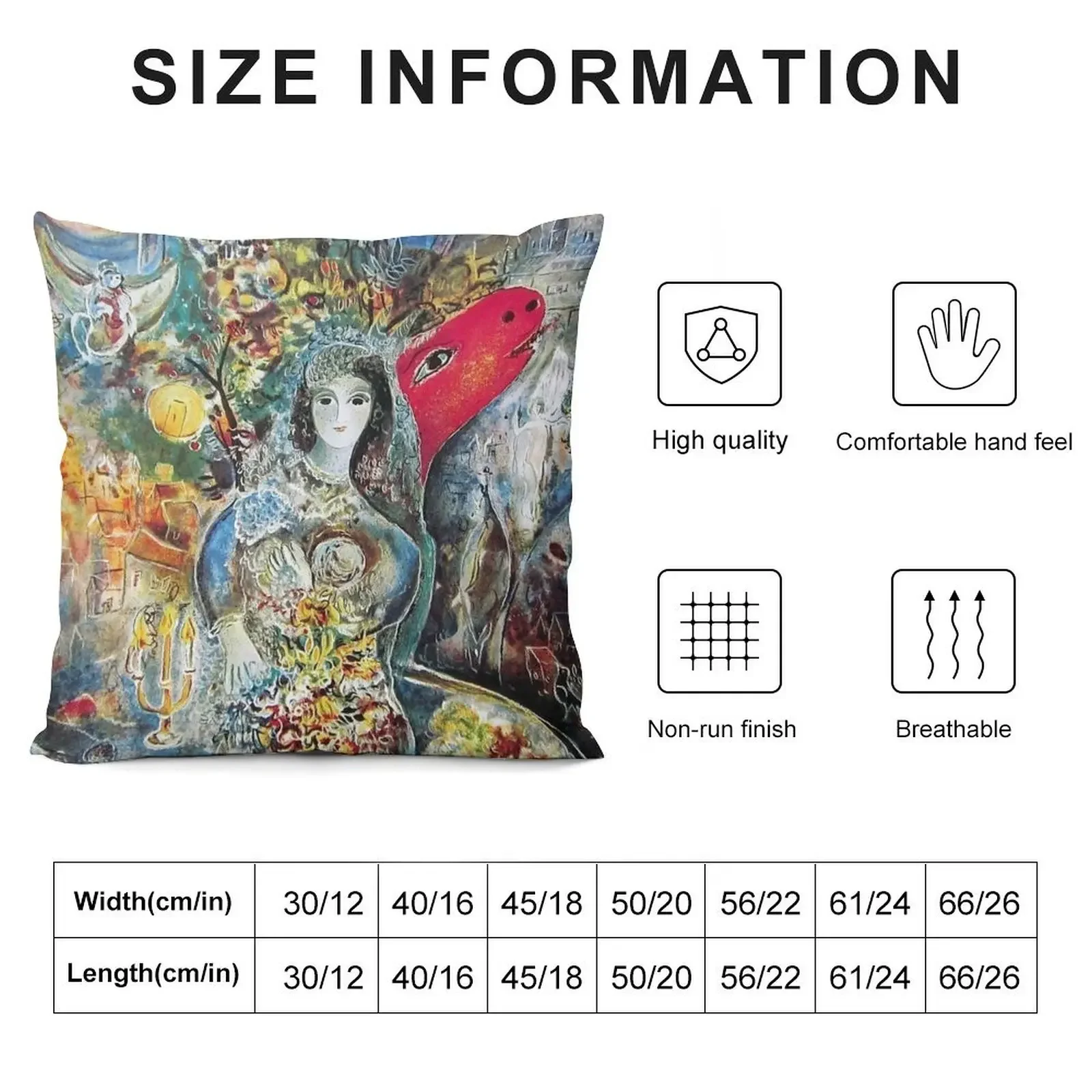 Original Paintings by Marc Chagall, 1887 Russian-French artist Throw Pillow Cushions Home Decor Cushion Cover Set pillow