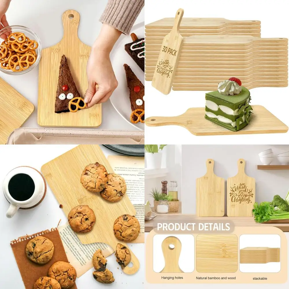 

Набор бамбуковых разделочных досок из 30 штук, 11x5 дюймов, с ручками для мясных изделий, лазерная гравировка, идеально подходит для самостоятельного изготовления, свадеб, подарков и