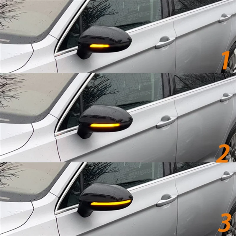 

A026-For VW Passat Arteon 2015 2016 2017 2018 2019 2Pcs Car Dynamic LED Turn Signal Light Rearview Mirror Blinker Indicator