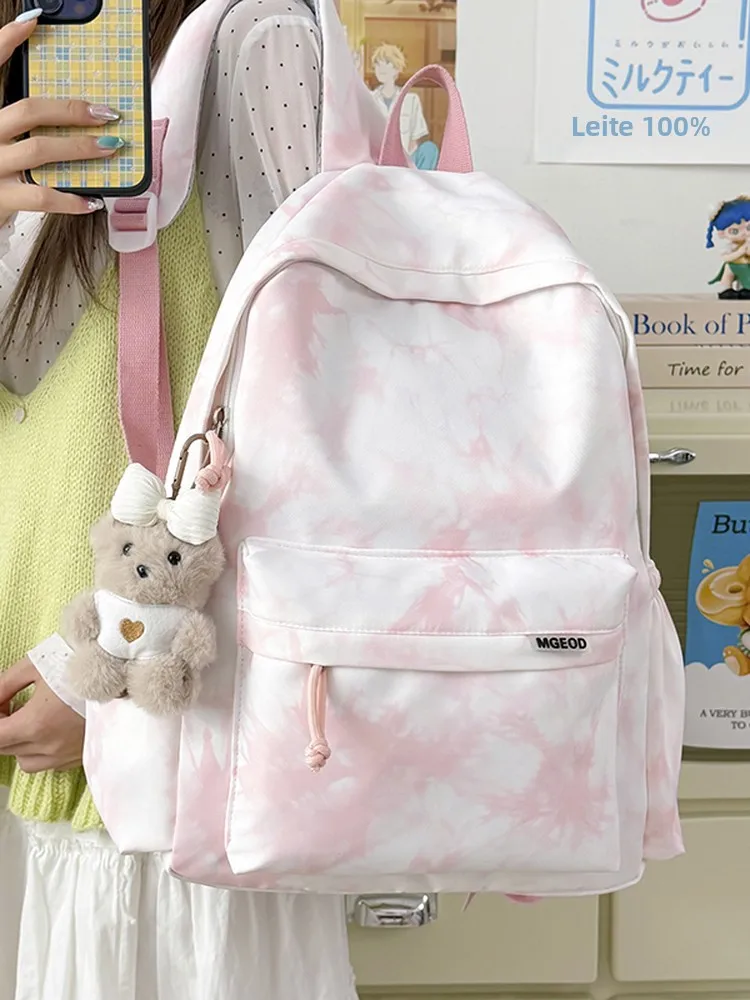 カンガルーバックパック染色スタイル小学生女子ピンクバックパック3〜6年生学生ブックバッグナイロン素材スクールバッグ
