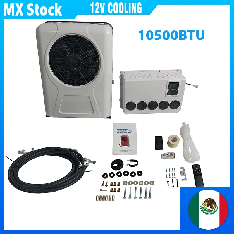 

12V 24V Electric Air Conditioning Split Parking Air Conditioner Refrigeration System For Tractors Van Harvesters Bus Excavator