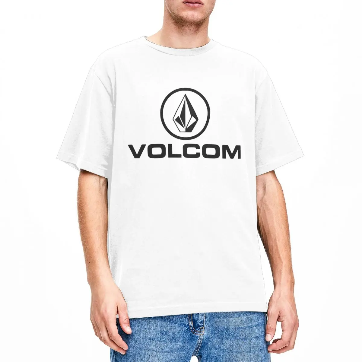 Creative Volcoms Logo T-Shirts for Men Crewneck 100% Cotton T Shirt Short Sleeve Tee Shirt Printed Tops