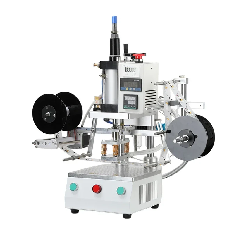 آلة ختم الرقائق الساخنة أوتوماتيكية بالكامل هوائي كهربائي شعار النقش بمناسبة قبعة الجوارب معدات نقل الصحافة الحرارة #2