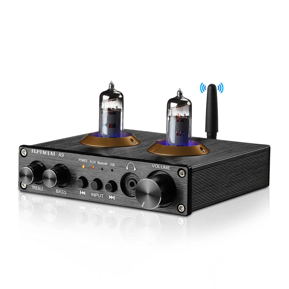 

PJ.MIAOLAI 6K4 Vacuum Bile Tube Preamplifier NE5532 OP AMP AUX Bluetooth 5.0 USB RCA HIFI stereo Mini headphone Preamp 16-300ohm