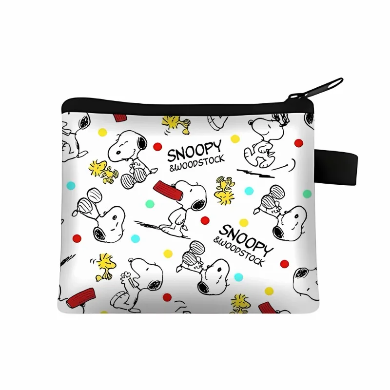 Snoopy Coin Purses Anime Polyester Wallets Fashion Kawaii Portable ID Card Holders Mini Key Storage Bags Kids Birthday Gift New