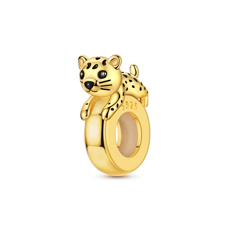 Goldfarbener, funkelnder Zirkon-Schmetterlings-Anhänger mit Clip-Sicherheitskette, passend für original 925er Sterlingsilber-Schmuck – Geschenk