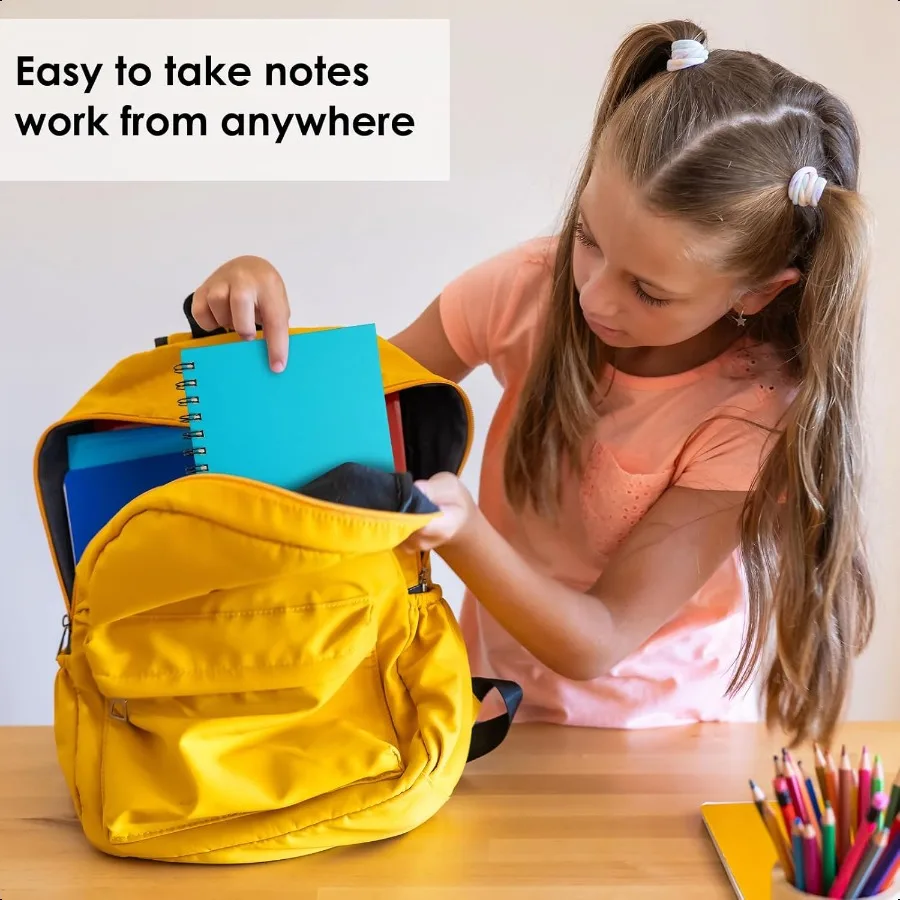 Cuaderno espiral de tapa dura para trabajo, cuadernos en espiral A5, 160 páginas, 5,5x8,5 pulgadas, diario pequeño para la escuela y regalos, colores surtidos, 6 uds.