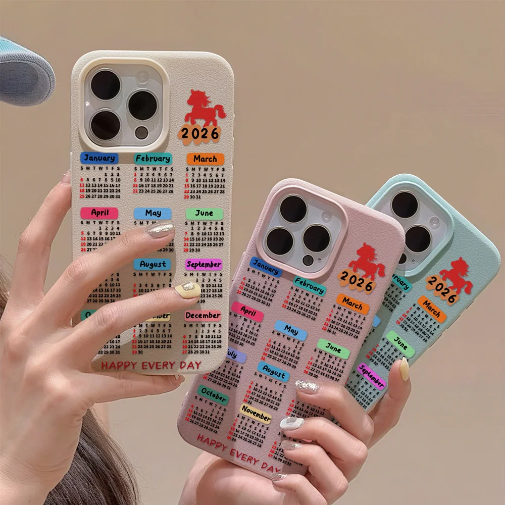 2026 Jahr des Pferdes Muster Hautstruktur Handyhülle für iPhone 17 Pro 17 Pro Max 17 16 13 12 14 15 16 Plus Air Cover Silikon