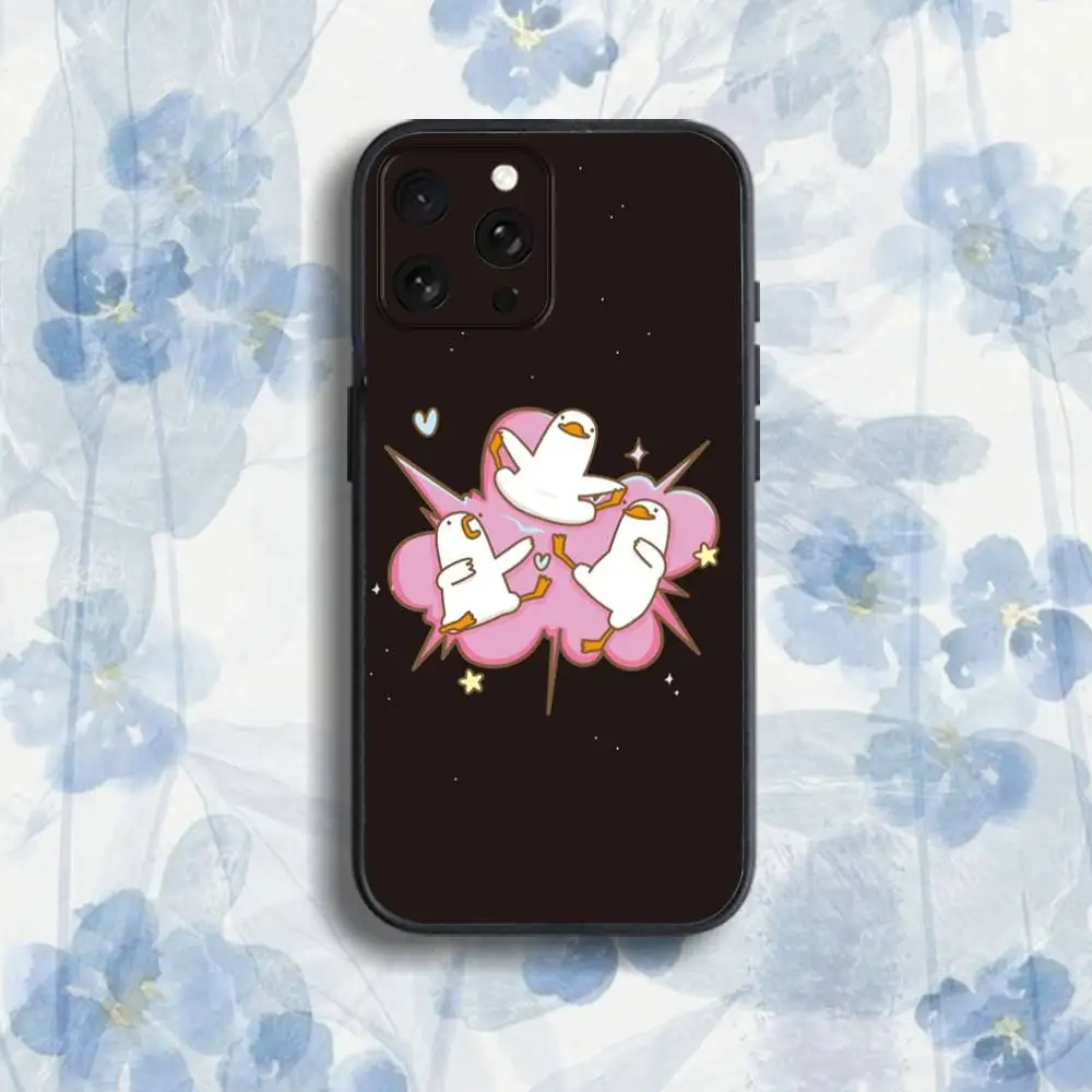 funny D-DucK G-Goose meme Phone Case For iPhone 17,16,15,14,13,12,Pro,Max,Plus,E,SE4,Air,Mini Black Soft Box