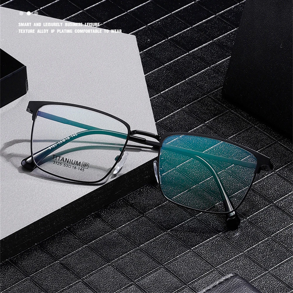 VIVIBEE Titanium Frame Customized Prescription Glasses Men Optical Eyeglasses Astigmatism Photochromic Business Myopia Eyewear