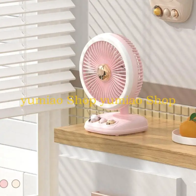 587B Electric Fan Desktop Foldable Wall Silent Ceiling Fan with LED Light 3 Speed USB Powered Portable Fan for Camping Office