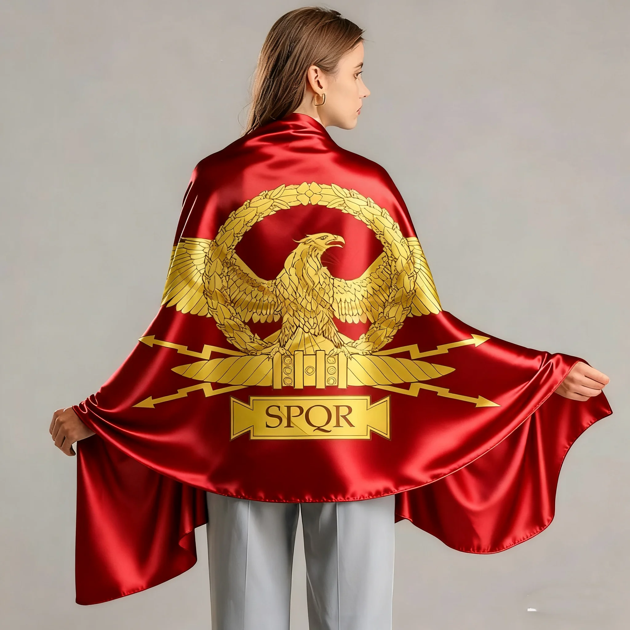 FLAGap 90x150cm Roman Empire Senate People Of Rome Eagle Spqr FlagThere is an eagle on a red background With 2 buckles