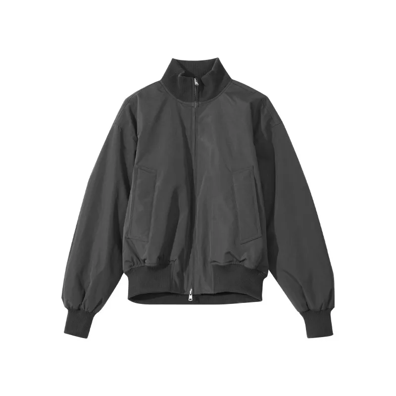 

Holocene American Retro Flight ort Baseball Jaet Loose Cool Color Stand Collar down Coat for Youth Summer Outerwear