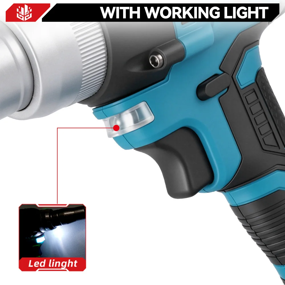 ONEVAN 20000N Cordless Brushless Electric Rivet Gun 2.4-5.0mm Rivet Nut Gun Tool High Power Lightweight For Makita Battery Pin