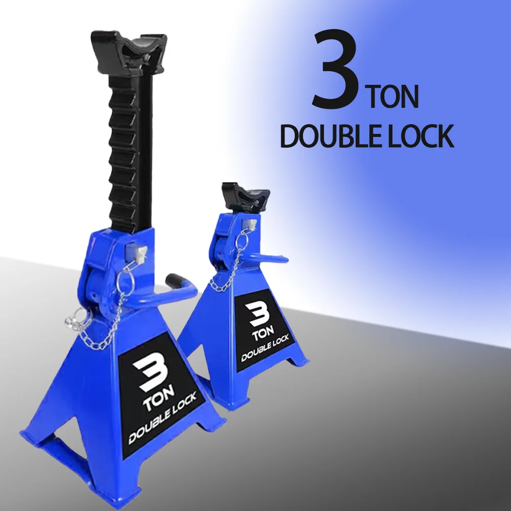 

2 шт. подставки для автомобильного домкрата, 3 тонны с двойной фиксацией и большим основанием для подъема автомобилей, внедорожников, MPVS, сверхпрочная сталь, емкость 6600 фунтов