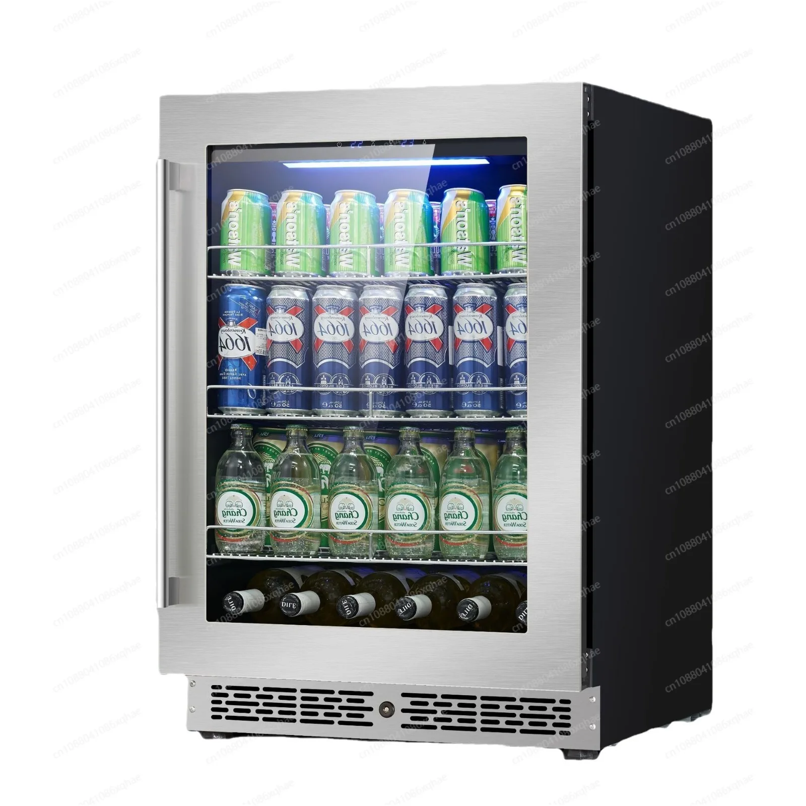 

Stainless steel glass door beverage cabinet supermarket convenience store refrigerated food vertical single door freezer