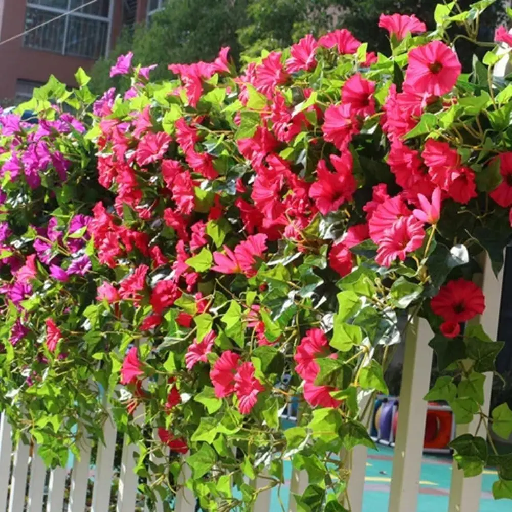 

Uv Simulation Artificial Flower,24 Bunches Artificial Hanging Plants Morning Glory,Artificial Petunias for Outdoors Uv Resistant