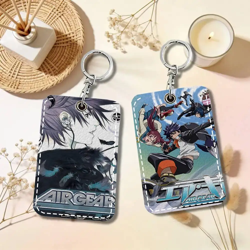 1pc Popular Anime Air Gear Card Case Keychain Access Card Bag Key Tag Ring Leather Card Holder Key Ring Access view 4