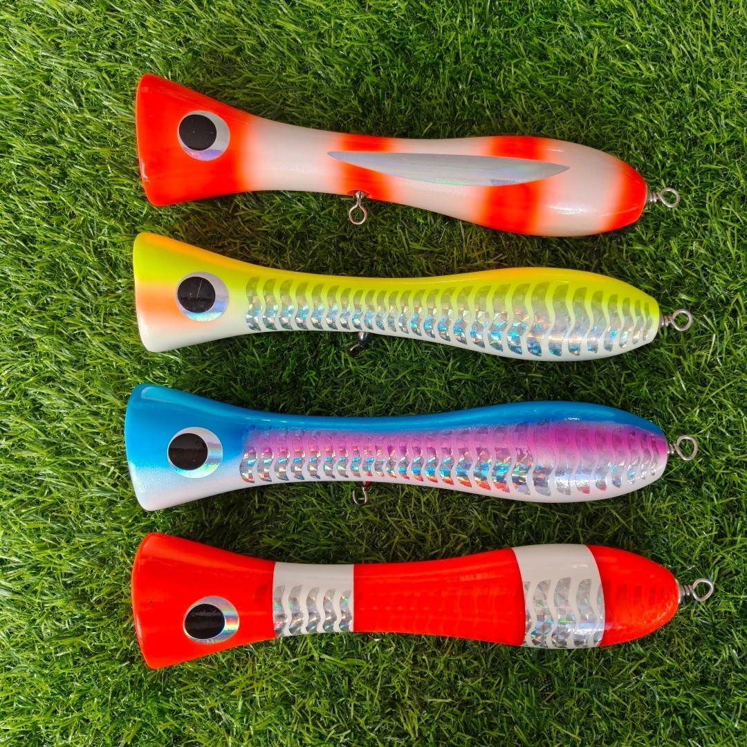 Swolfy 1 قطعة 25 سنتيمتر 153 جرام الصيد إغراء خشبية توبواتر بوبر الطعم الطعم الثابت الاصطناعي العائمة Wobblers البلاستيك صيد السمك