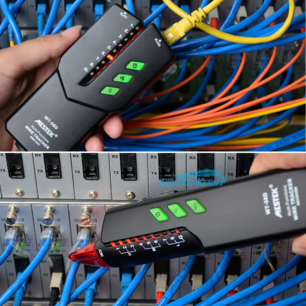 MESTEK WT58D Multifungsi Penguji Kabel Jaringan Rj45 Rj11 Pencari Jalur Kabel Listrik Pelacak Diagnostik Detektor Nada