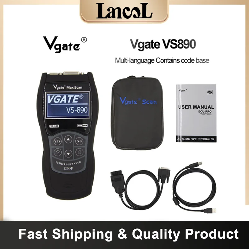 Vgate VS890 OBD2 Scanner OBDII Code Reader Car Diagnostic Scan Tool Multilanguage for All OBD2 Car