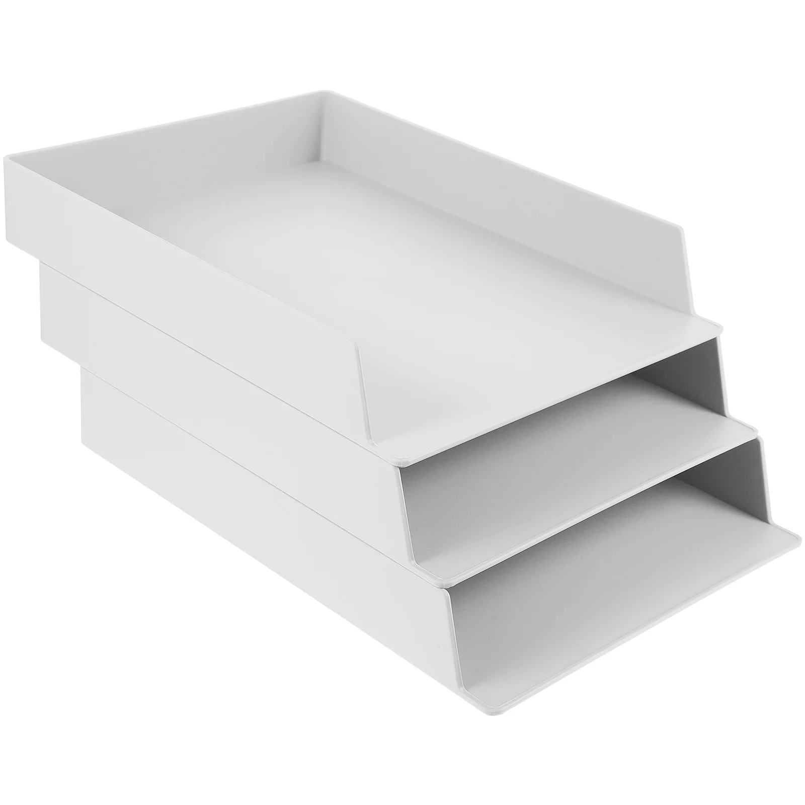 

3Pcs Office Desktop File Storage Box ABS Large Capacity Organizer Stationery Holder Multi-Functional Document Storage Shelf