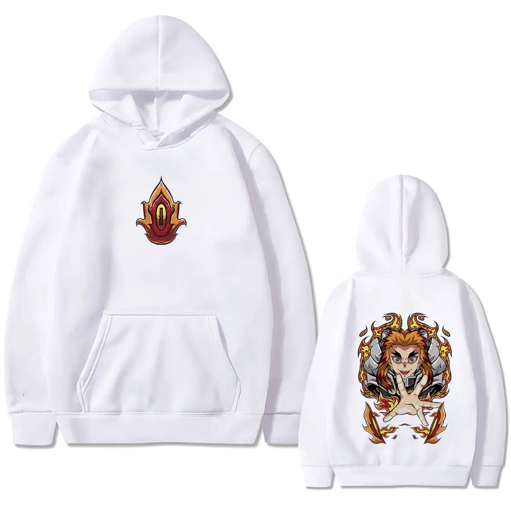 Anime Demon Slayer Rengoku Kyoujurou Hoodie Men Women Cartoon Oversized Hooded Tracksuit Male Fashion Casual Pullover Hoodies