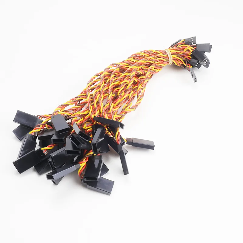 New 10pcs/lot Servo Extension Cable 10/ 15/ 20/ 30/ 50/ 100cm 30 Core for Futaba JR Anti-interference Servo for RC Helicopter