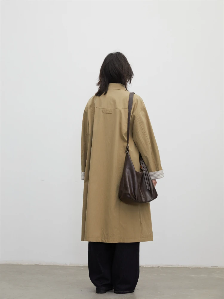 CHIC VEN Women Trench Coat Fashion Solid Loose Single-breasted Casual Long Overcoats Office Lady Clothes Spring Autumn New 2026