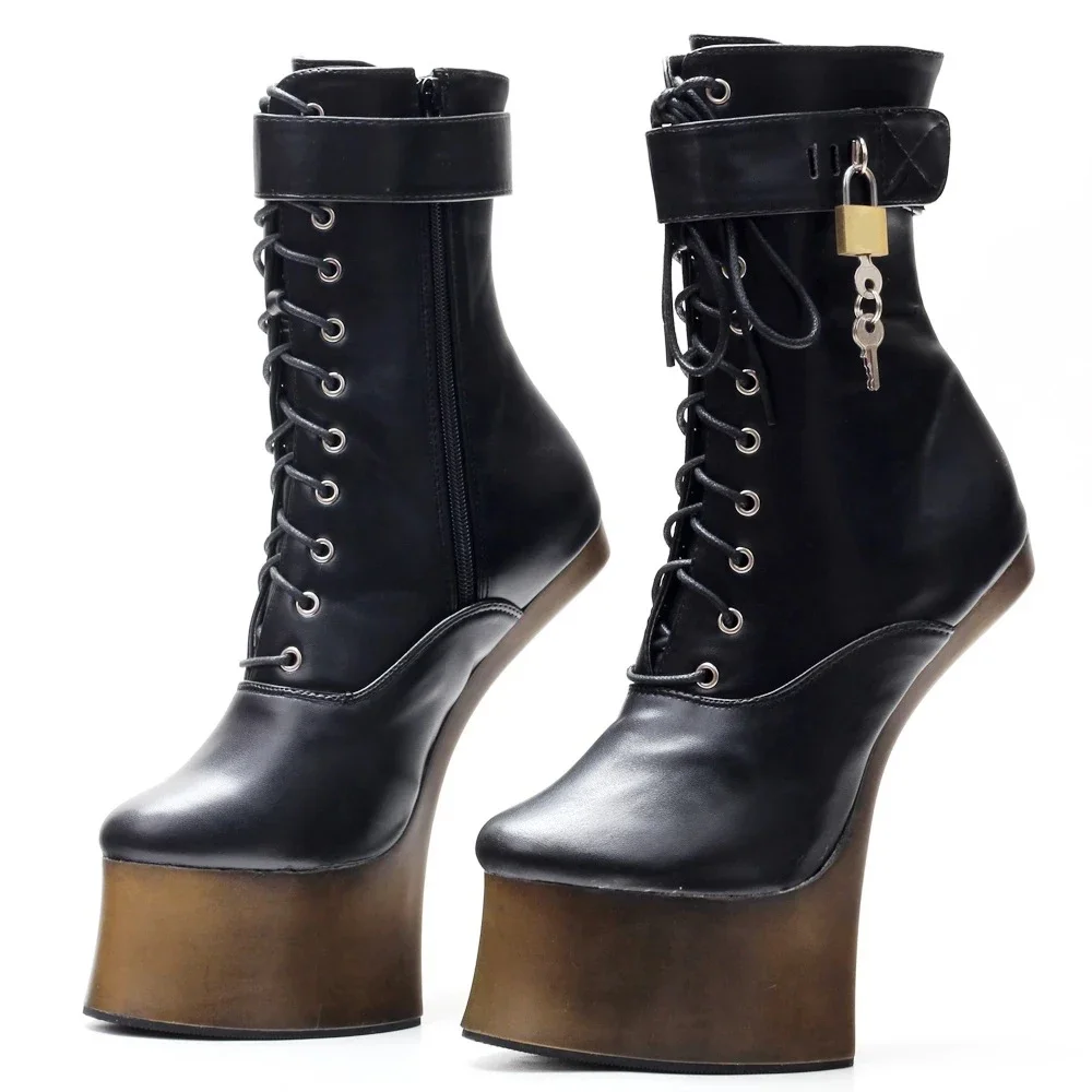 Bitter Moon New Arrival Horse Hoof High-Heeled Short Boots with High Waterproof Platform Role-Playing Fashion Women Shoes