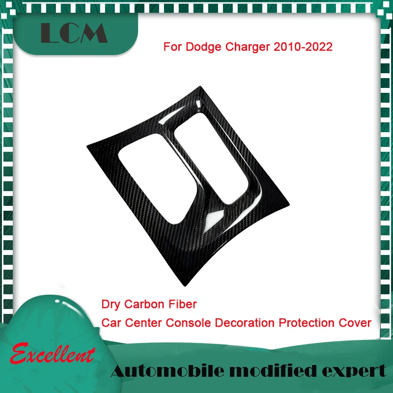 

2015-2022 For Dodge Charger Central Control Gear Panel Trim Real Dry Carbon Fiber Audio Displayer Trim Stick On Style