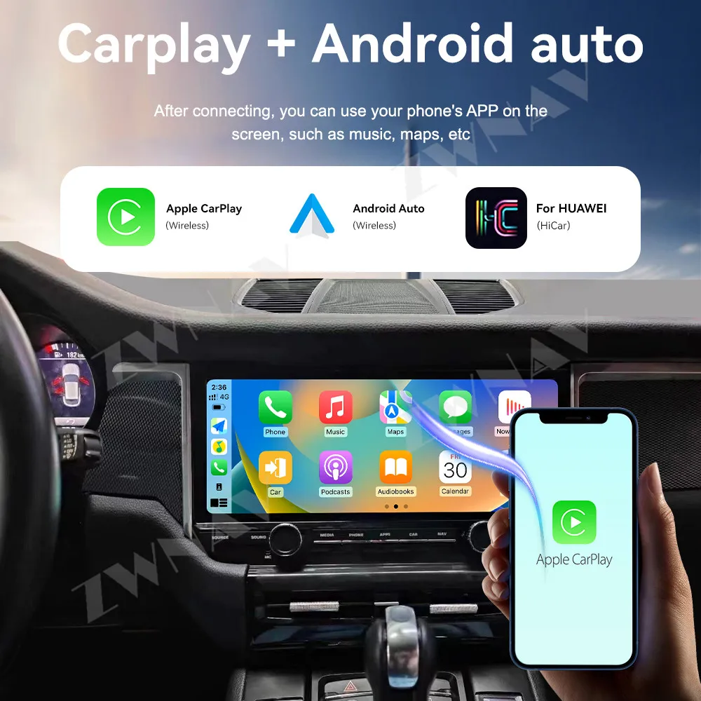 كوالكوم أندرويد 13 CarPlay راديو السيارة 12.3 بوصة تعمل باللمس لبورشه ماكان 2010-2015 نظام تحديد المواقع مشغل وسائط متعددة رئيس وحدة السيارات #3