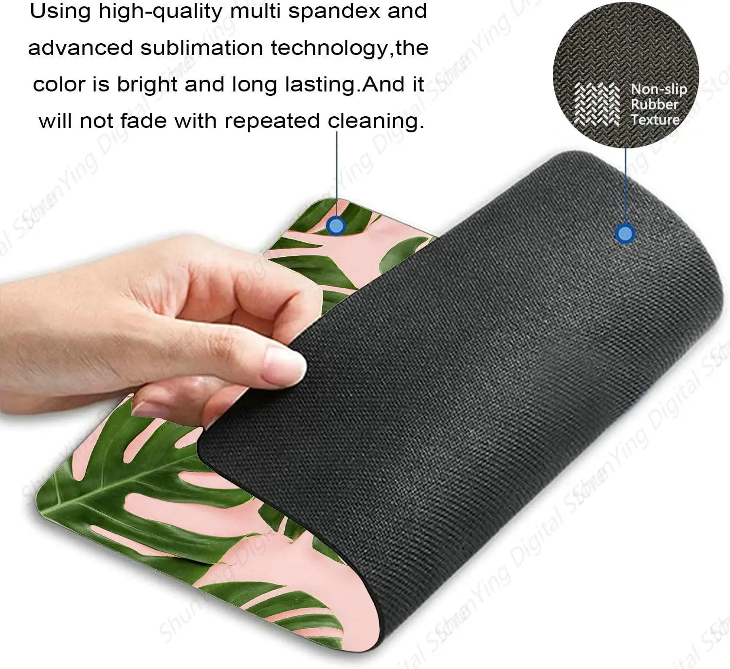 Palm Leaf Pink Background Mouse Pad Suitable For Gaming Office Laptops Tropical Leaf Anti Slip Rubber Gaming Mouse Pad