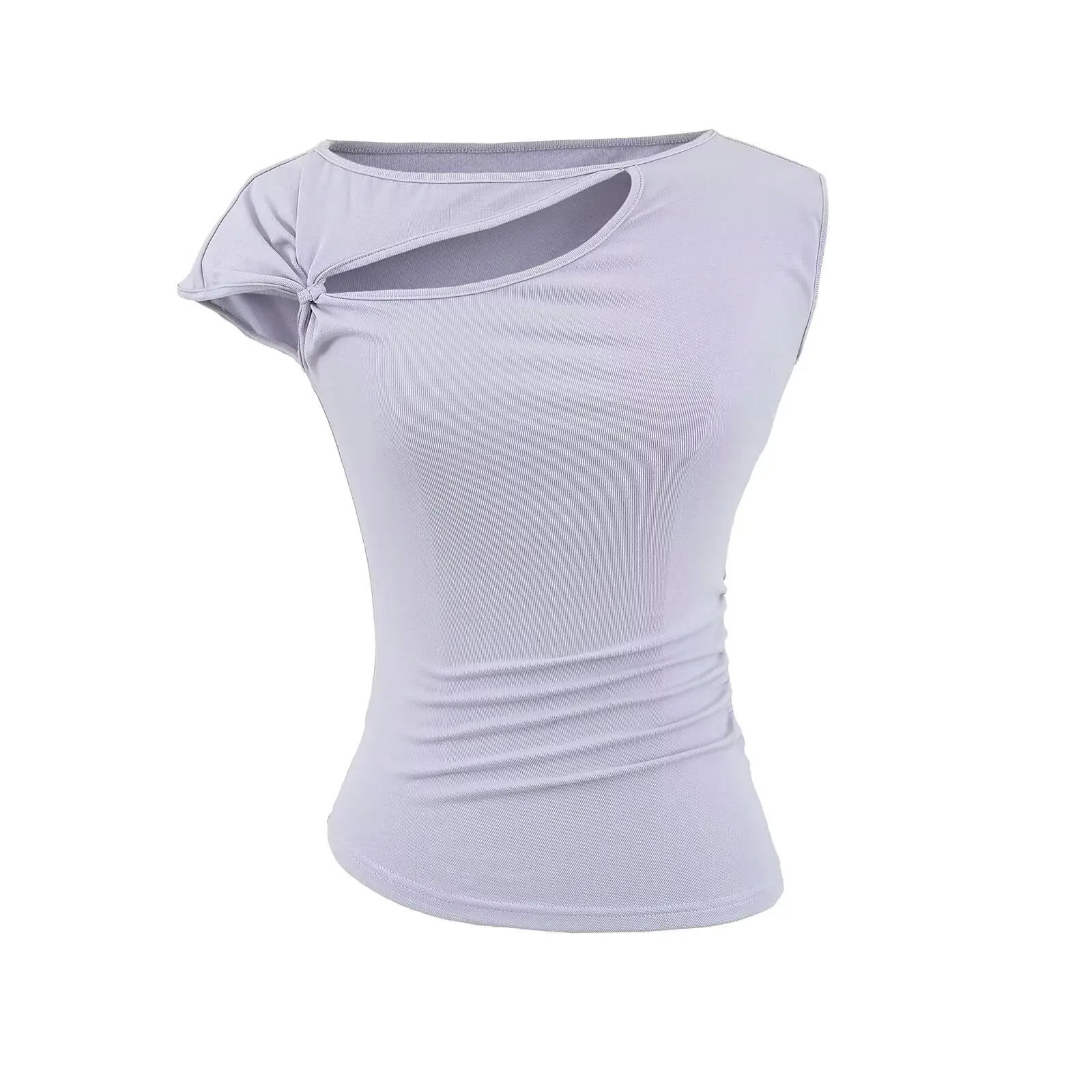 

Сексуальная футболка ort Sve, женская облегающая внутренняя одежда, летняя футболка с узлом и вырезом на талии, затягивающая oulder Sla