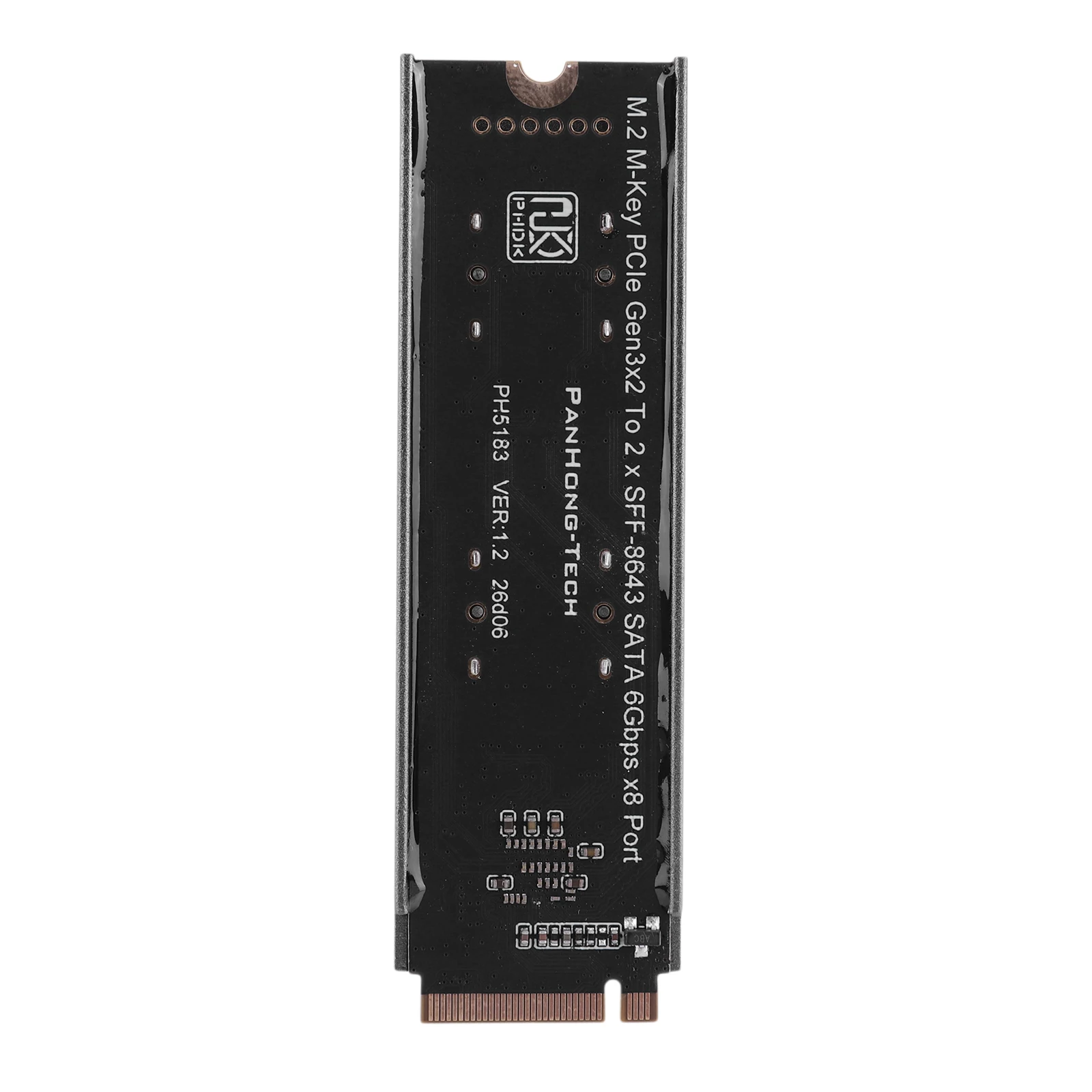 M.2 NVMe to 2xSFF-8643 SATA 6Gbps 8-Bay Hard Drive Expansion Controller Card Aluminum PCB for Desktop Server Storage NAS