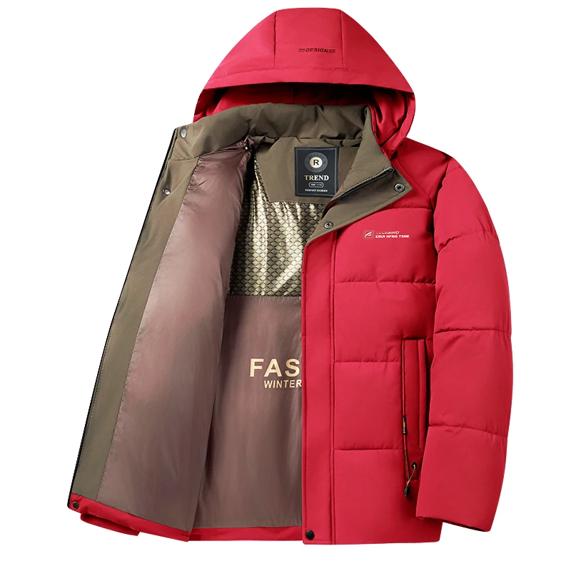 New Men Graphene Quick Heating Cotton Padded Jackets Detachable Cap Cotton Padded Jackets Warm Men's Outerwear Outdoor Overcoats